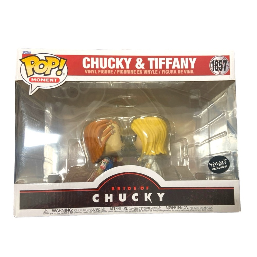 FUNKO POP! MOMENT CHUCKY AND TIFFANY SPIRIT HALLOWEEN EXCLUSIVE 1857 IN HAND NWT